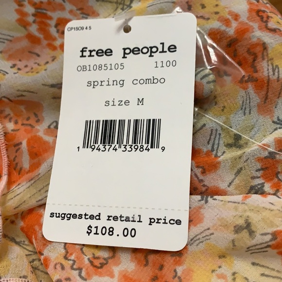 Free People Mabel Printed Blouse in Spring Combo - Picture 7 of 8